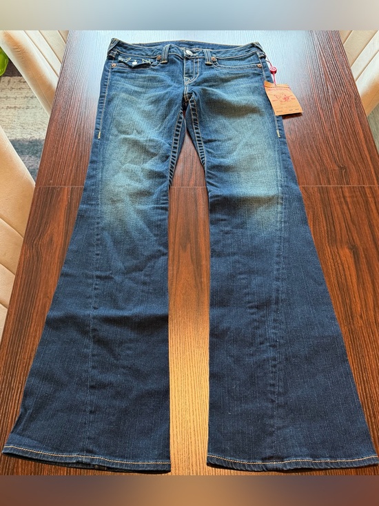 True Religion Denim - NWT True Religion Joey Heritage Low Rise Big T Flare Jeans Dark Savanna Size 32
